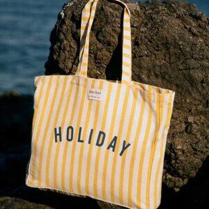 NEW Sezane Holiday Striped Tote Bag